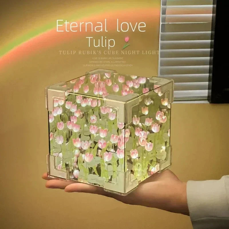 DIY Infinite Tulip Flower Cube Three-Dimensional